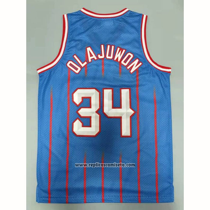 Camiseta Houston Rockets Hakeem Olajuwon #34 Mitchell & Ness 1996-97 Azul